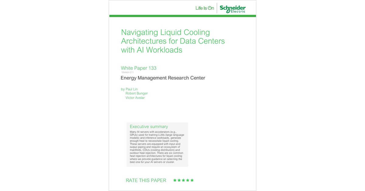 Navigating liquid cooling architectures for data centers with AI workloads