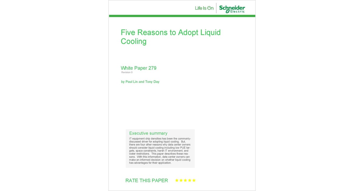 Five reasons to adopt liquid cooling