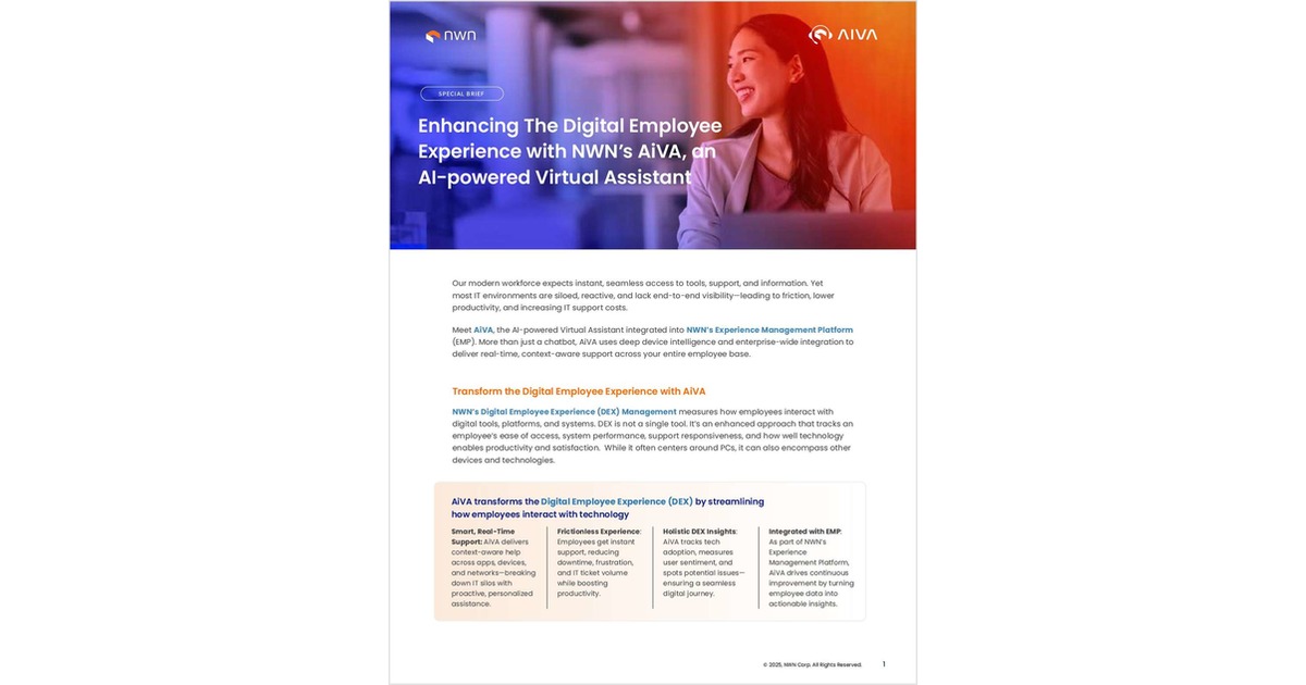 Enhancing The Digital Employee Experience with NWN's AiVA, an AI-powered Virtual Assistant