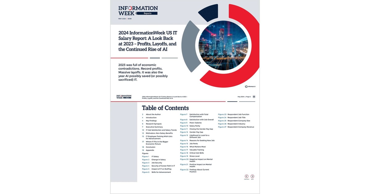 2024 InformationWeek US IT Salary Report: A Look Back at 2023 -- Profits, Layoffs, and the Continued Rise of AI