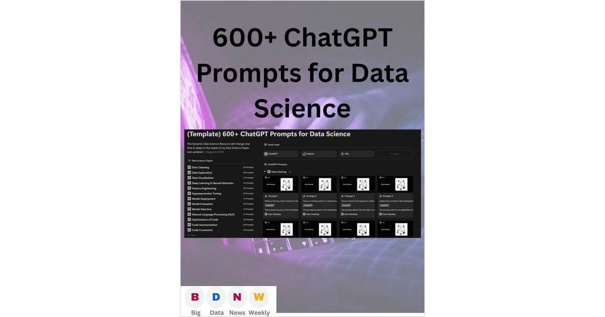 600+ ChatGPT Prompts for Data Science