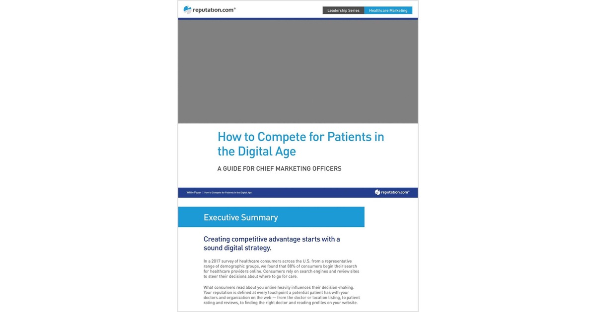 How to Compete for Patients in the Digital Age