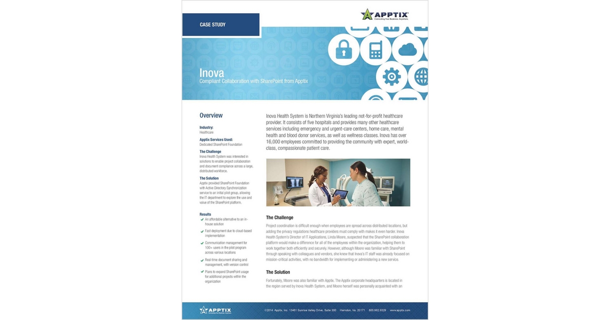 Dedicated SharePoint at Inova Health System