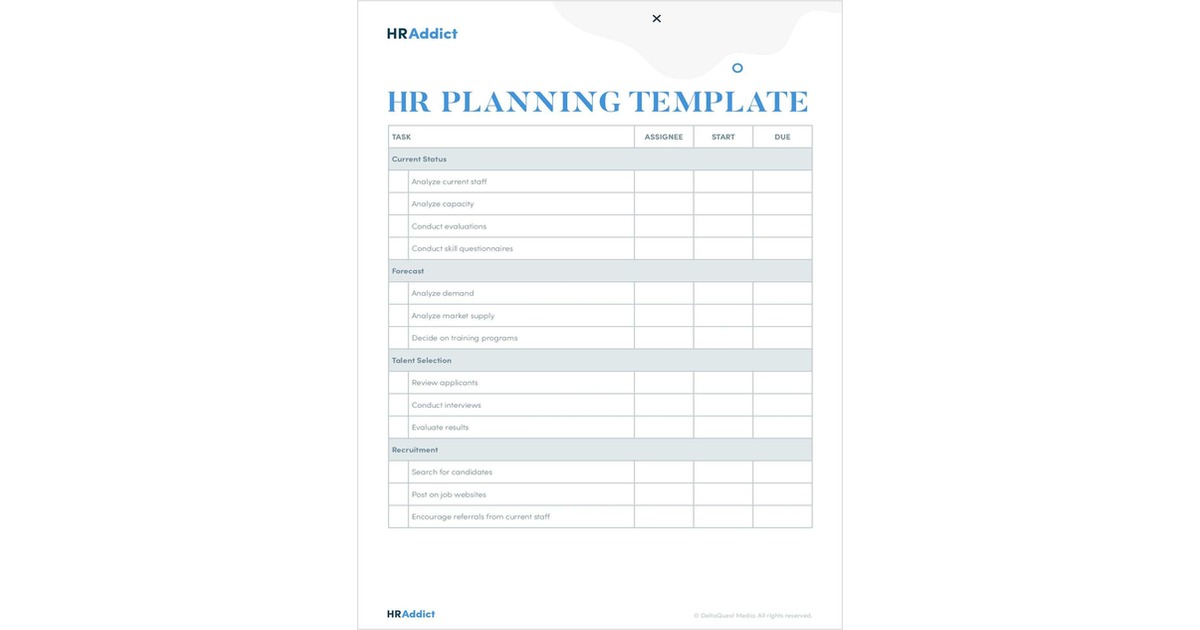 HR Planning Template
