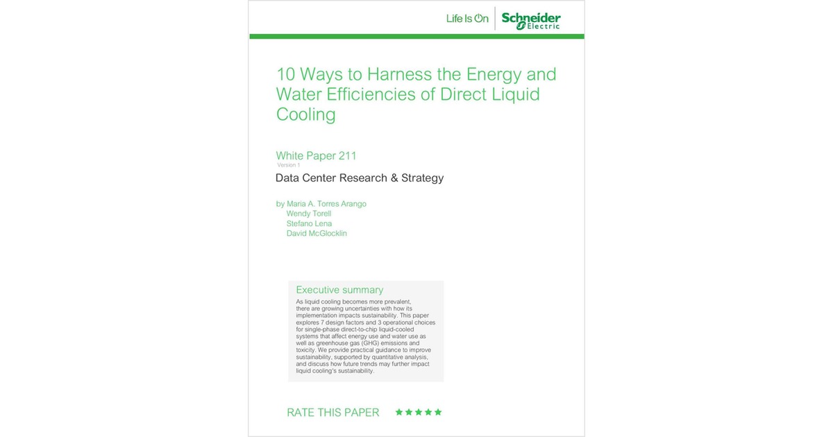 10 Ways to Harness the Energy and Water Efficiencies of Direct Liquid Cooling